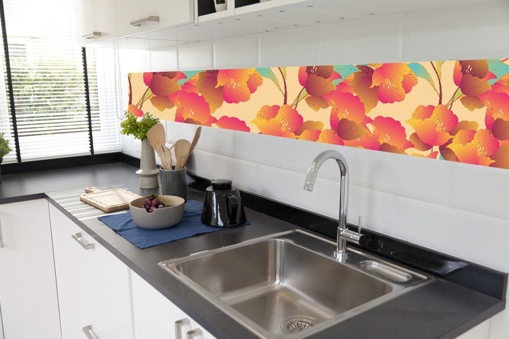 Self-adhesive Tile Roll,WALLPAPER,Modern botanical florals colorful Self Adhesive Tile Roll 