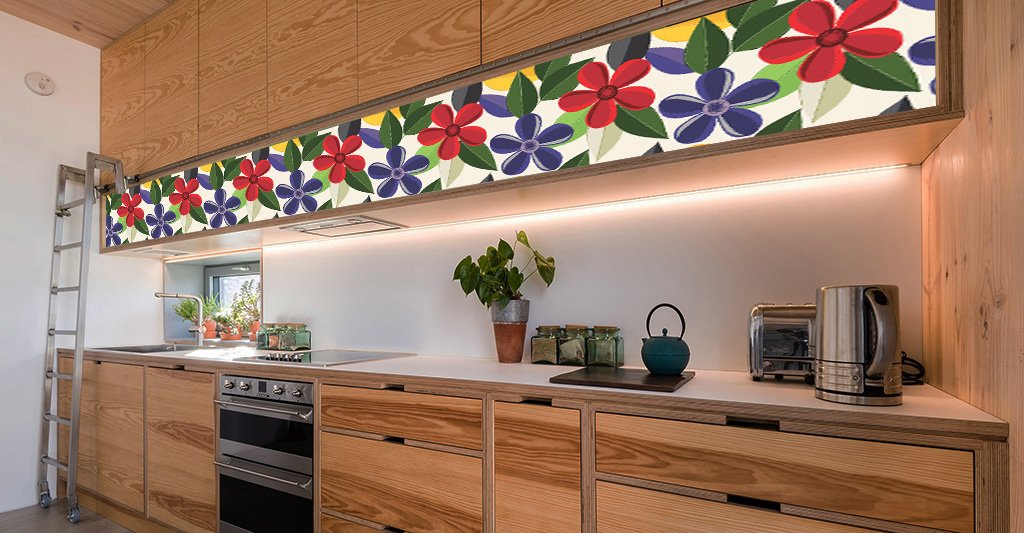 Self-adhesive Tile Roll,WALLPAPER,Realistic Flower and Leaves Seamless Pattern Self Adhesive Tile Roll 