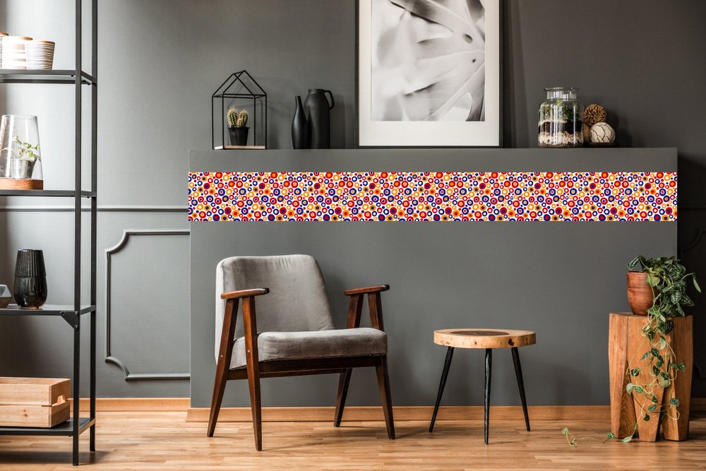 Self-adhesive Tile Roll,WALLPAPER,3D Circles pattern Multicolor Self Adhesive Tile Roll 