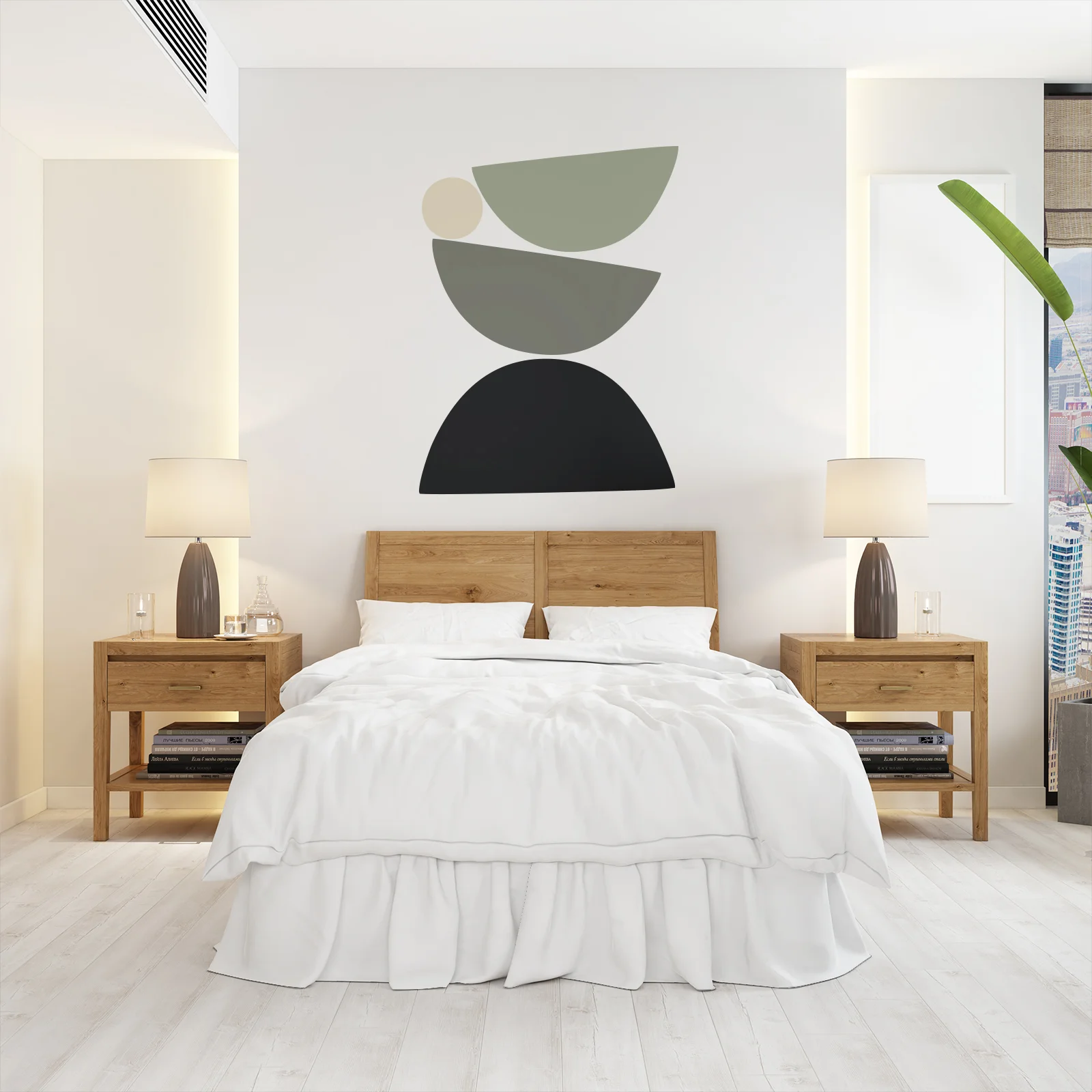 WALL STICKER,DECAL DESIGN WALLSTICK, Modern art geometry color piece combination Decal for Home Décor Just Peel and Stick  