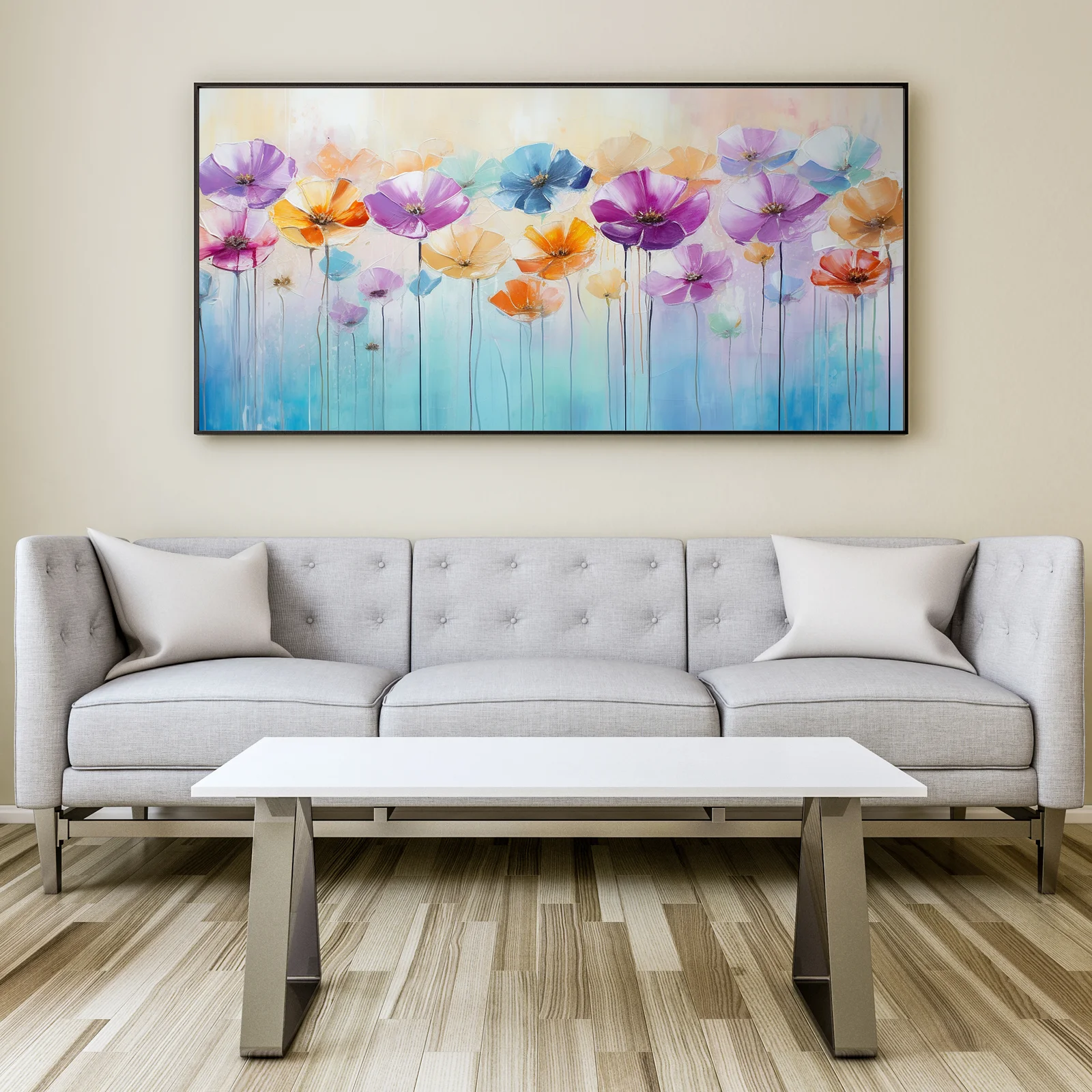 Canvas Wall Art,PAINTINGS,Colorful abstract flower Canvas Wall Painting