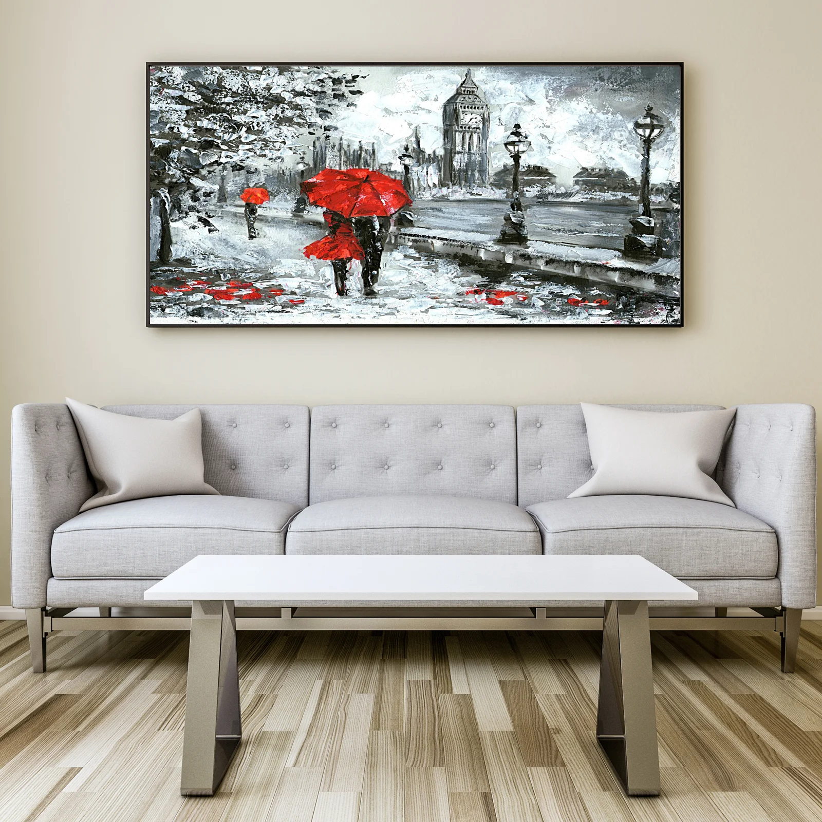 Canvas Wall Art,PAINTINGS,Couple Walk In Forest Canvas Wall Painting