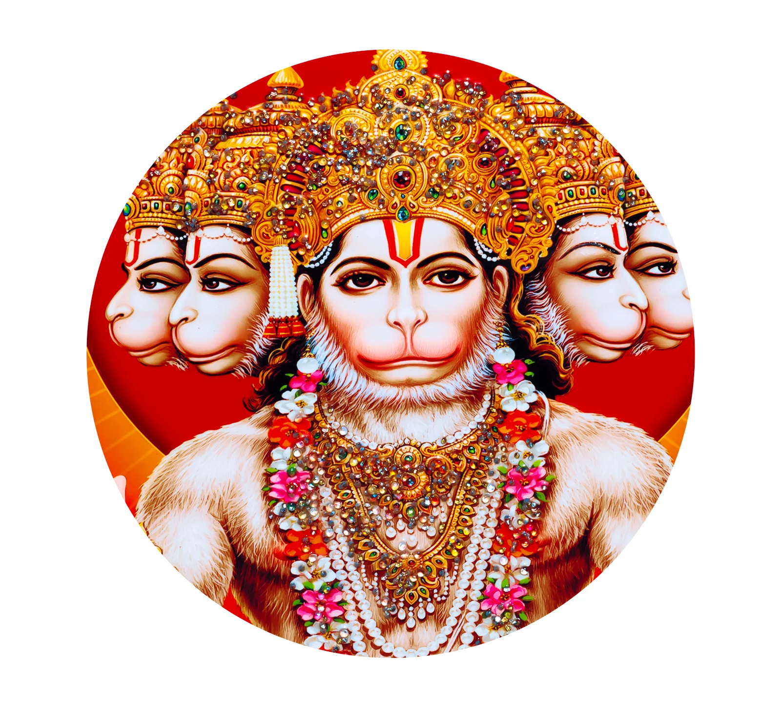 Crystal Art Painting Hanuman Ji Crystal Painting with Frame  decorative masterpiece for home decor