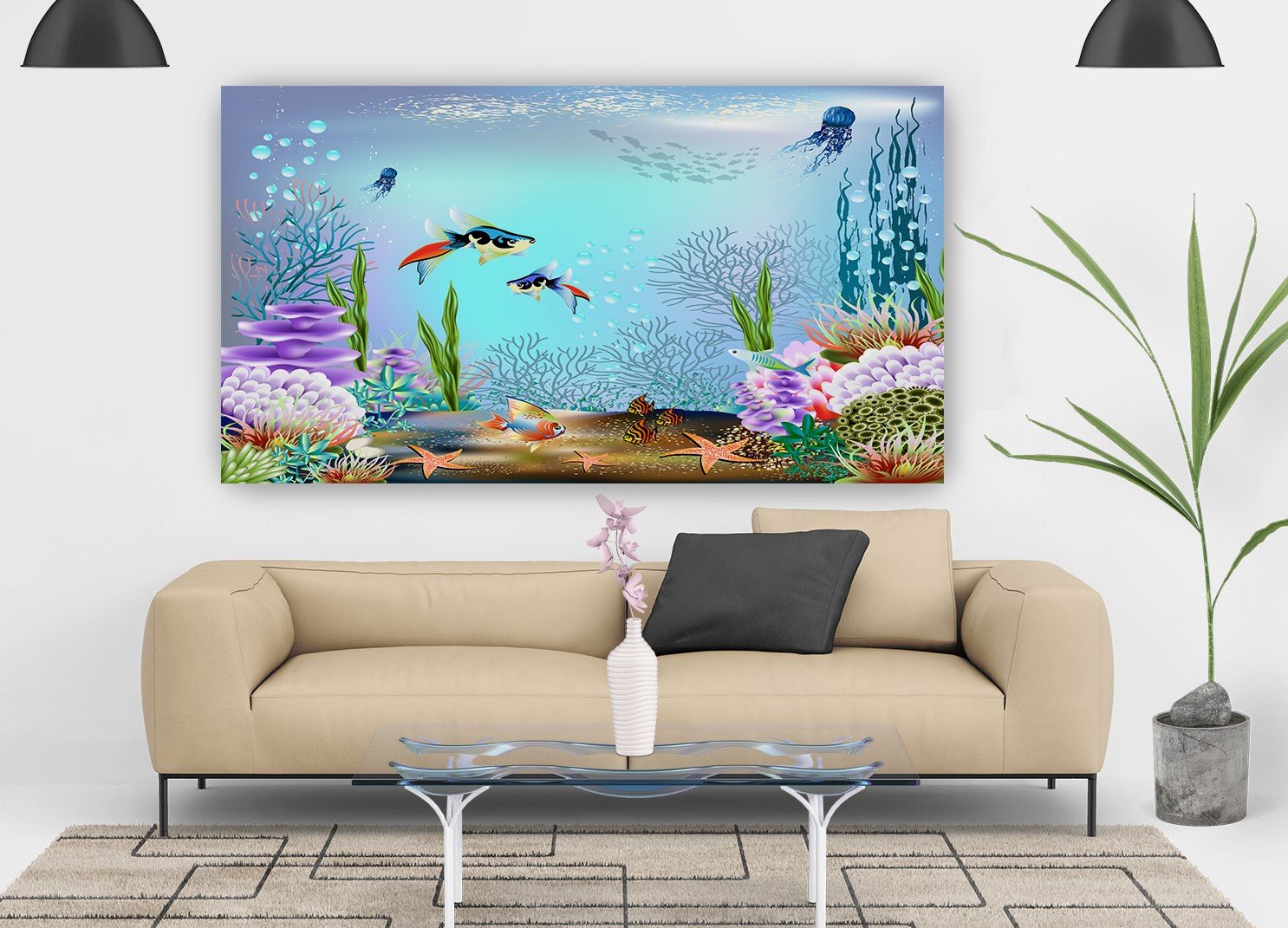 Beautiful Fish Poster Living Room, Hall, Office, Bedroom, Kitchen   decorative masterpiece for home decor