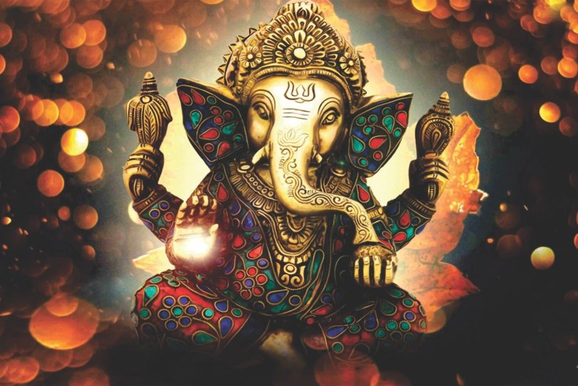 Self Adhesive Poster,WALLPAPER,Shree Ganesh wall poster living room, hall, bedroom