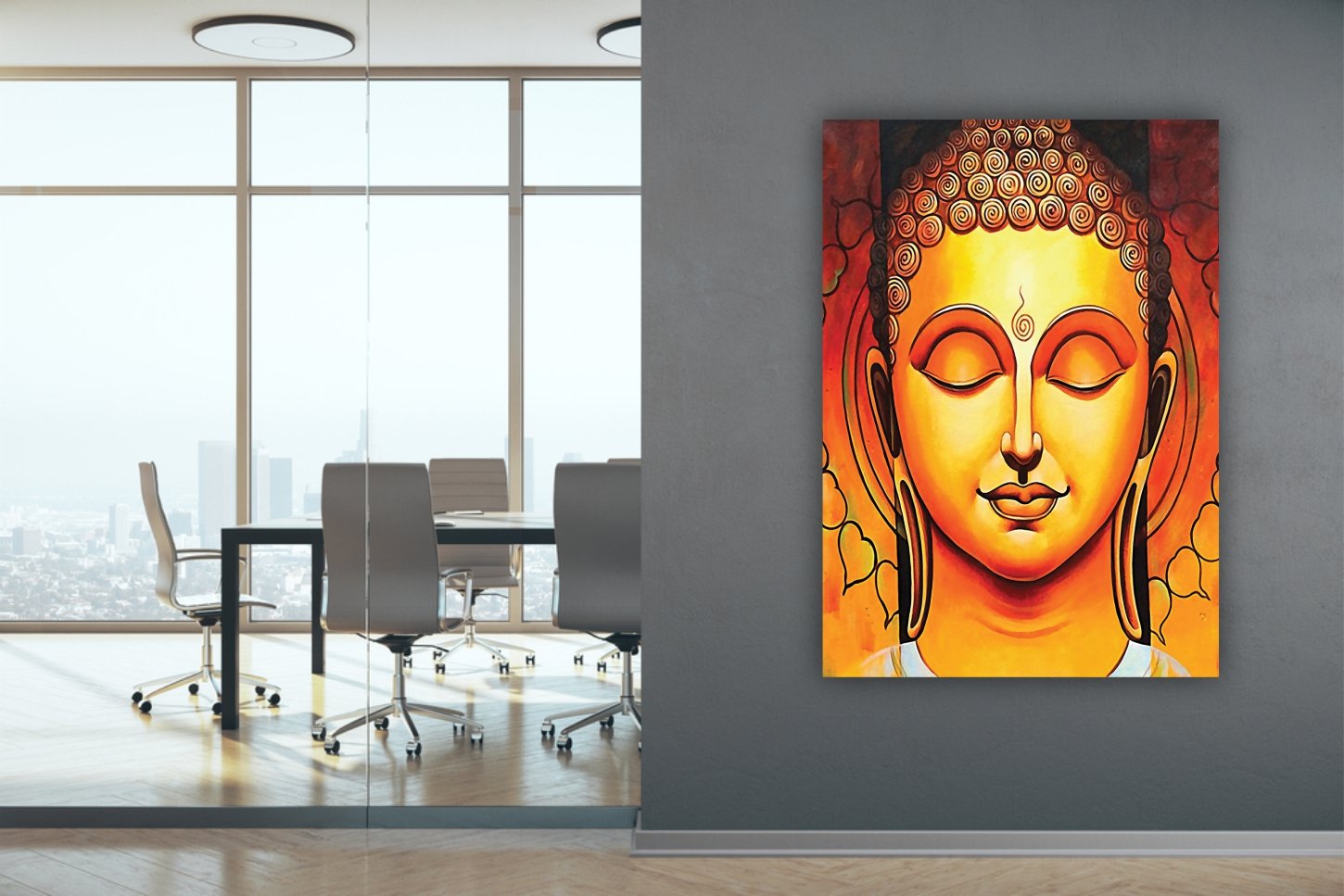 Self Adhesive Poster,WALLPAPER,Buddha wall poster living room, bedroom, hall, hotel 