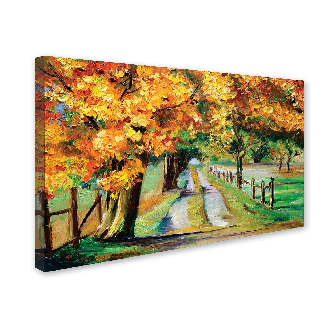 Canvas Wall Art,PAINTINGS,Classic Way Side Trees Premium Canvas Wall Painting